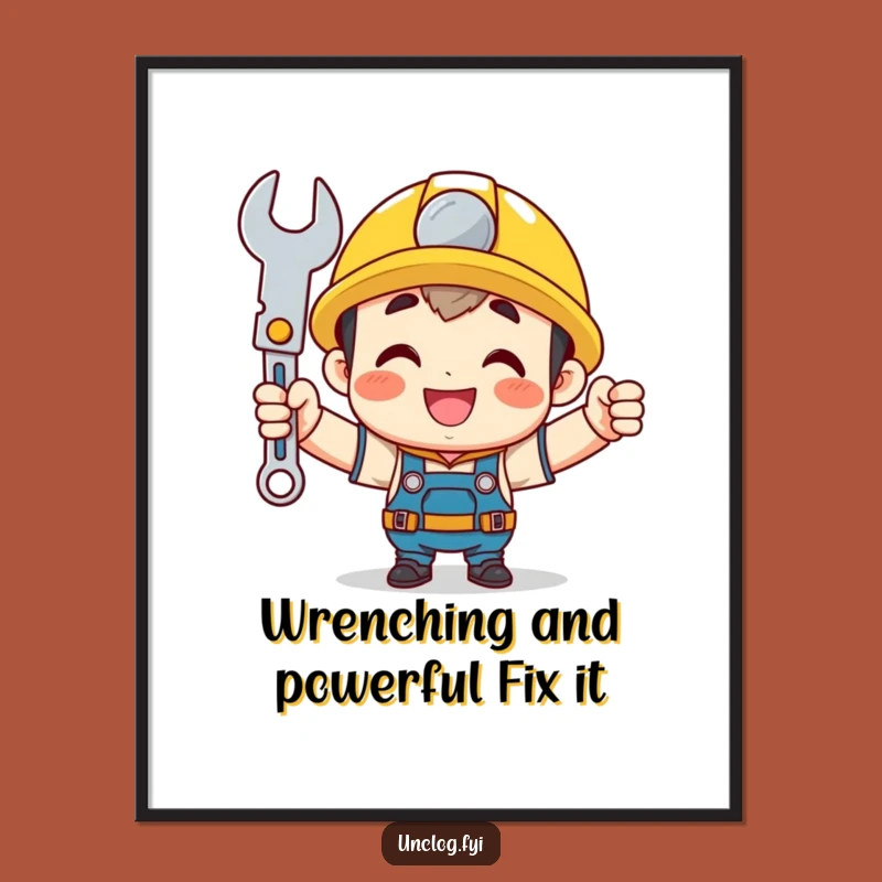Funny Free Printable Wall Art: Proud Character Wrench Downloadable Art