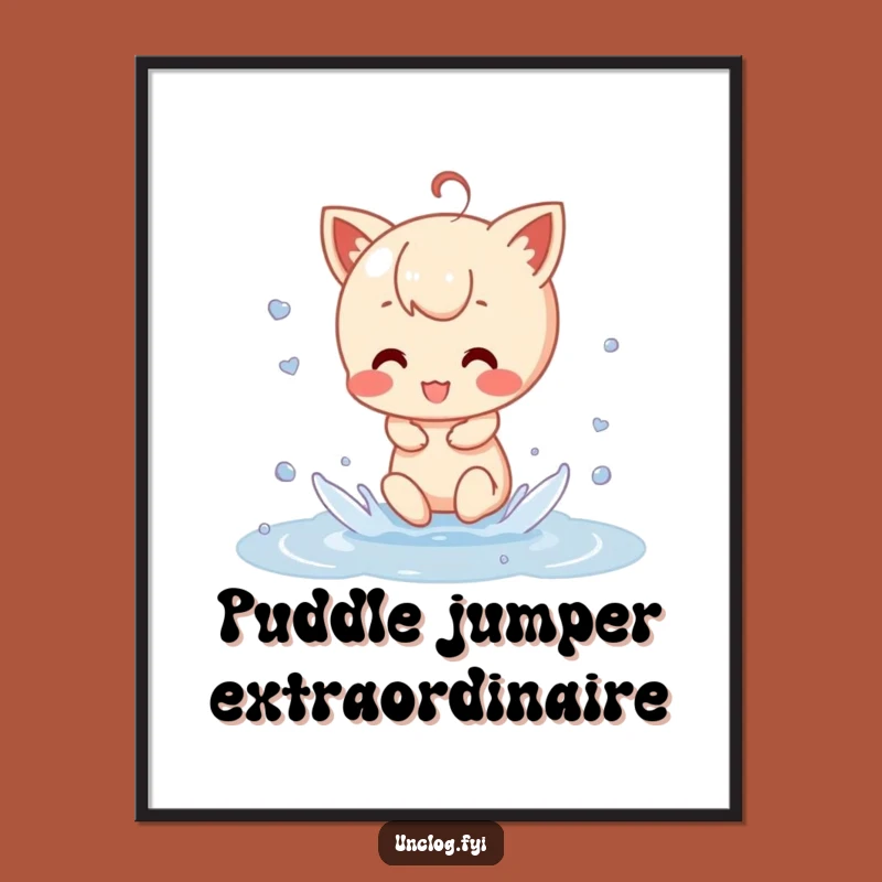 Funny Free Printable Wall Art: Puddle Splash Fun - Whimsical Downloadable Decor