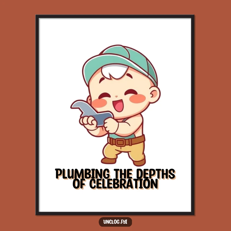 Funny Free Printable Kawaii Plumber Art - DIY Wrench Mechanic Downloadable Decor