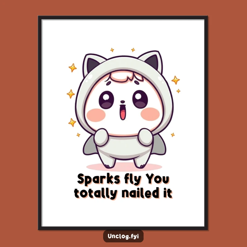 Free Printable Kawaii Surprise Wall Art - Funny Downloadable Art for a Shocking Room