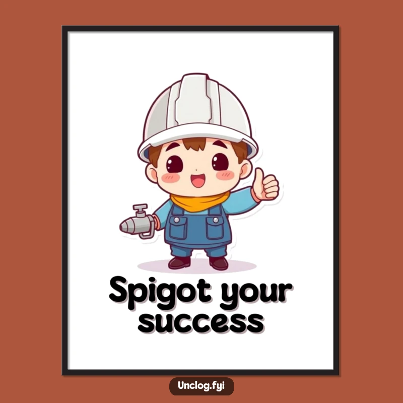 Free Printable Wall Art: Hard Hat Spigot Hero, Funny Downloadable Decor!