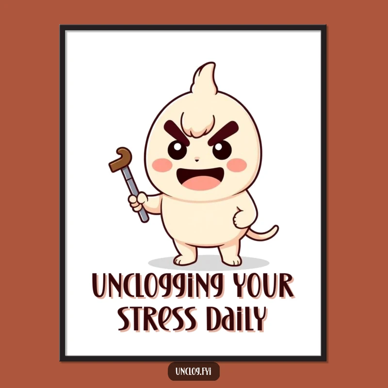 Funny Free Printable Kawaii Plumber Art - DIY Plunger Determined Downloadable Decor