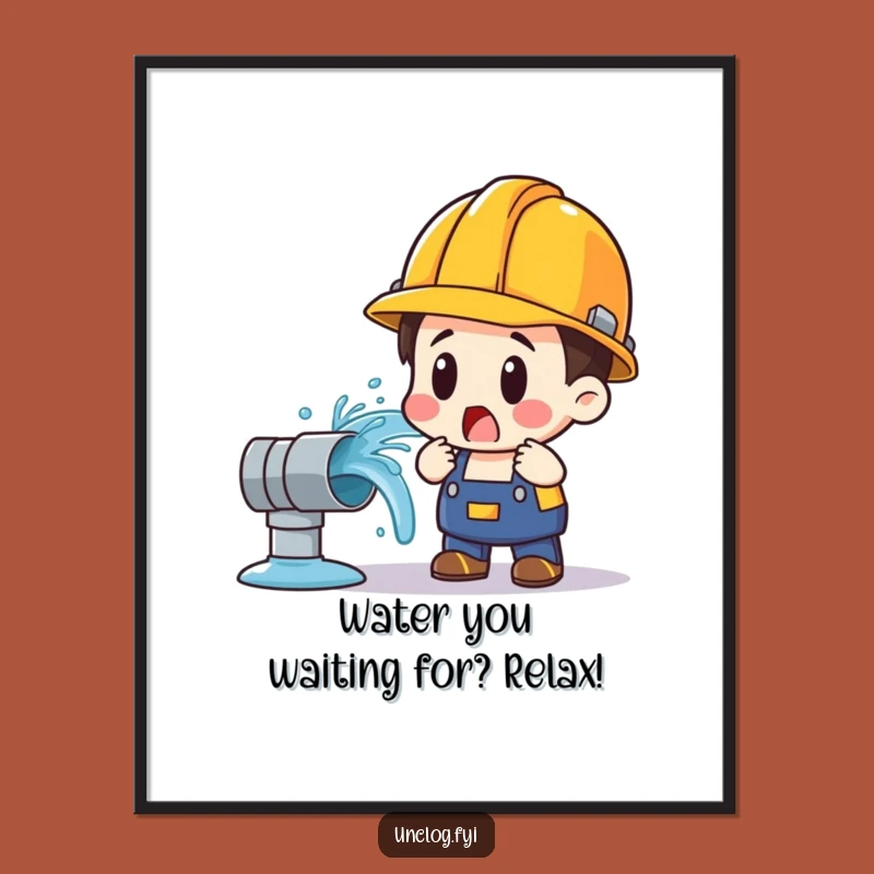 Free Printable Wall Art: Funny Plumbing Disaster Scene for Quirky Decor