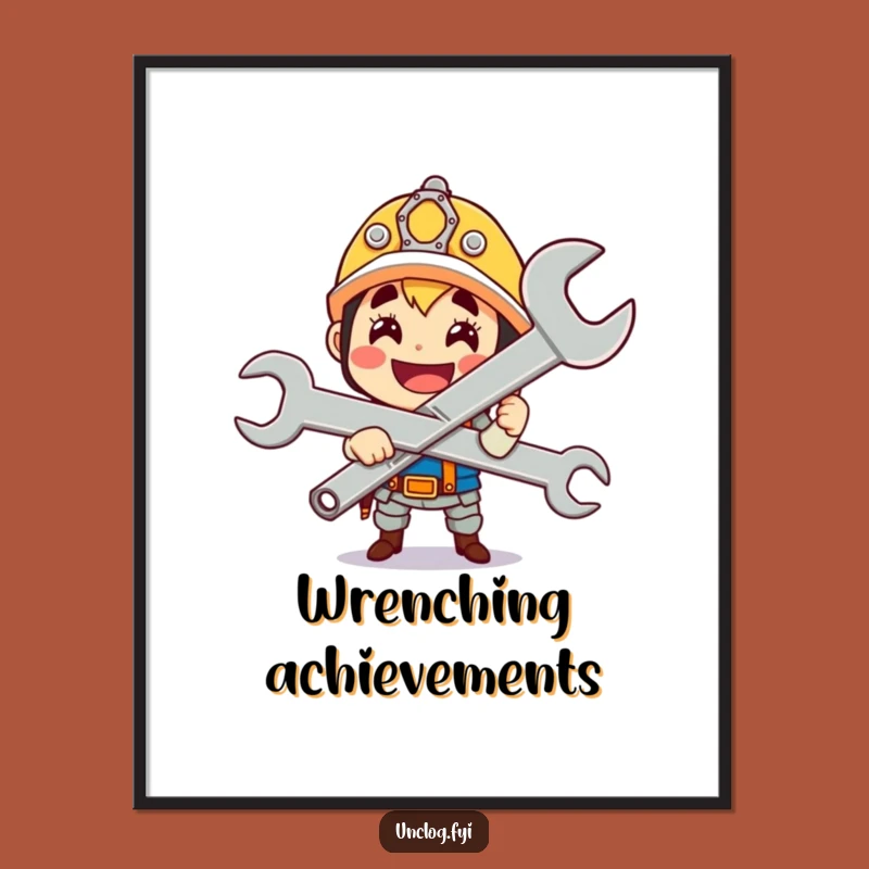 Free Printable Wall Art: Proud Character with Wrench, Funny Downloadable Decor!