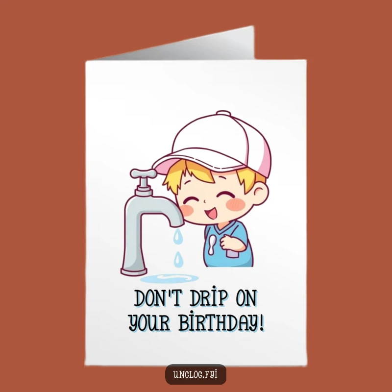 Free Printable Birthday Card: Dripping Faucet Fun - Funny Downloadable Gift