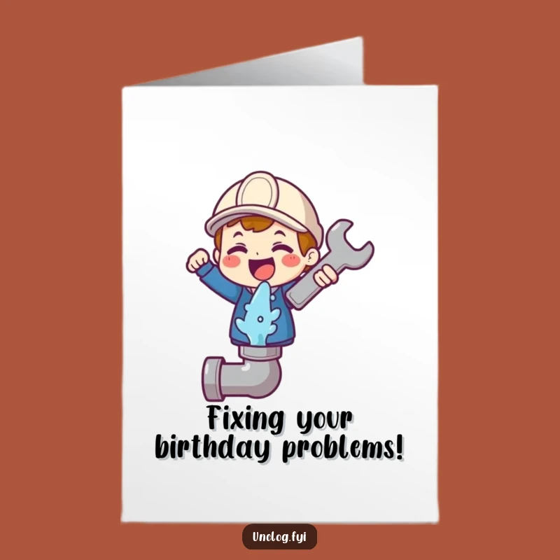 Free Printable Birthday Card: Wrench Fix Fun - Funny Downloadable Gift