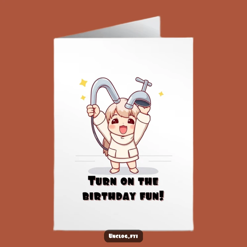 Free Printable Birthday Card: Funny Faucet Winner, DIY Downloadable Gift