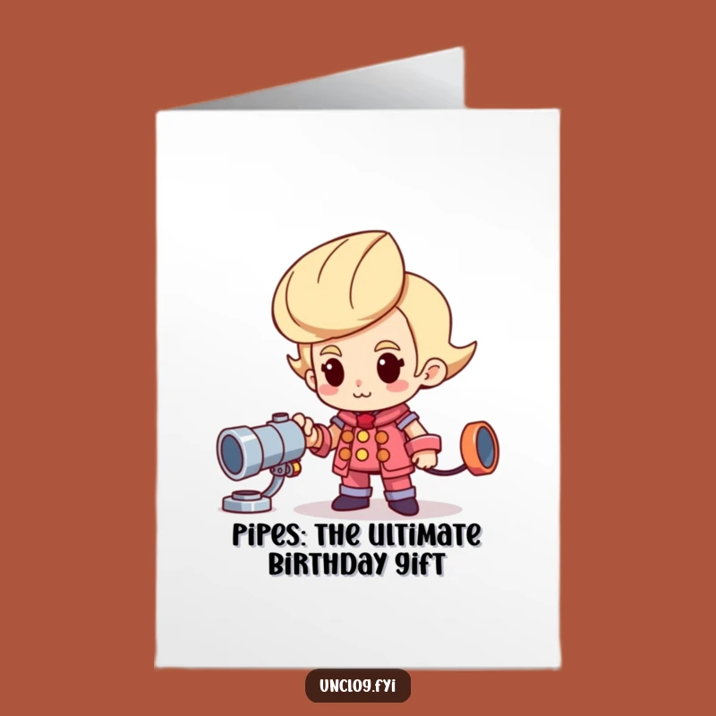 Free Printable Funny Birthday Card: Proud Plumber Character DIY Downloadable Gift