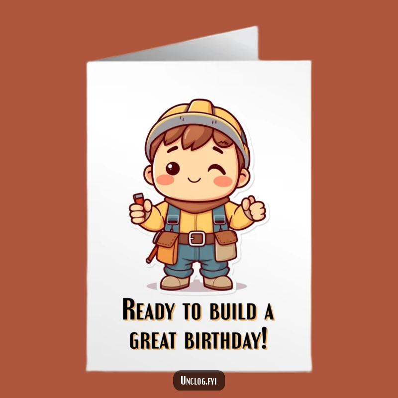 Free Printable Kawaii Handyman Birthday Card - Funny Downloadable Gift for DIY Lovers