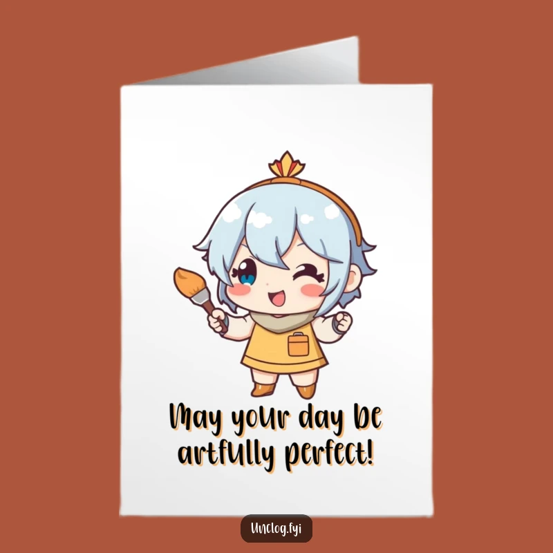 Funny Free Printable Birthday Card: Painter Character DIY Gift Downloadable