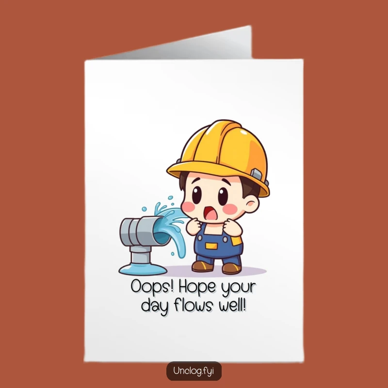 Free Printable Birthday Card: Funny Plumber Oopsie Design for Laughs