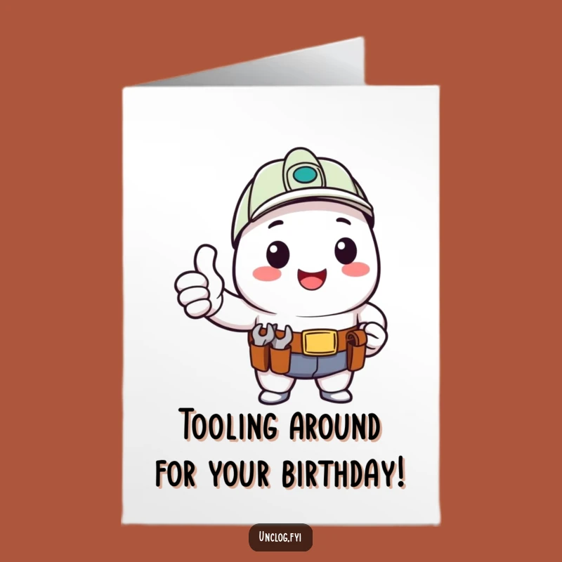 Free Printable Kawaii DIYer Birthday Card - Funny Thumbs Up Tool Belt Gift