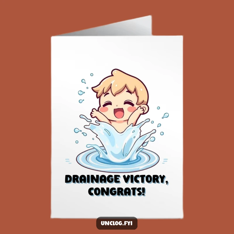 Free Printable Congrats Card: Unclogged Drain Celebration - Funny Downloadable