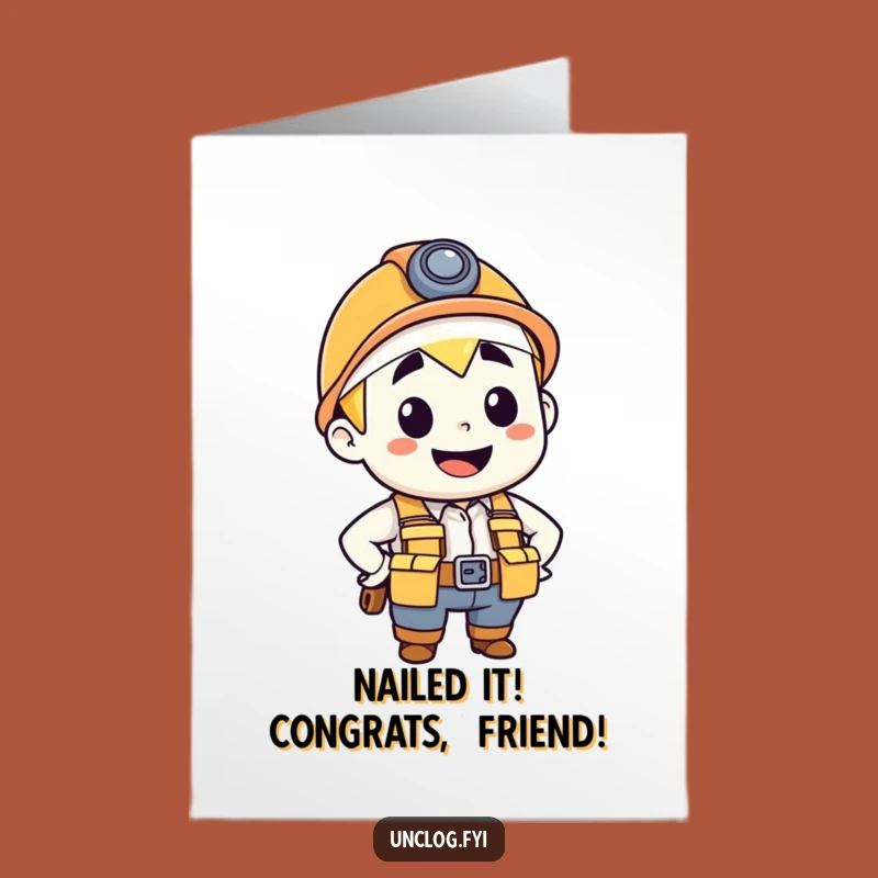 Free Printable Congrats Card: Funny Plumber Character, DIY Downloadable Gift
