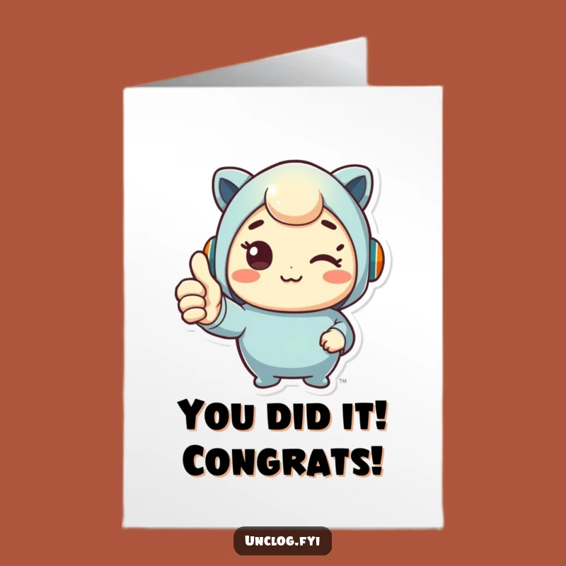 Free Printable Funny Congrats Card: Thumbs Up Fix - DIY Downloadable Gift