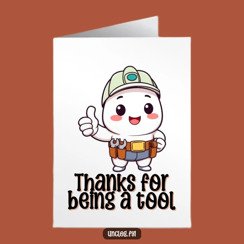 Free Printable Kawaii DIYer Thank You Card - Funny Thumbs Up Tool Belt Gift