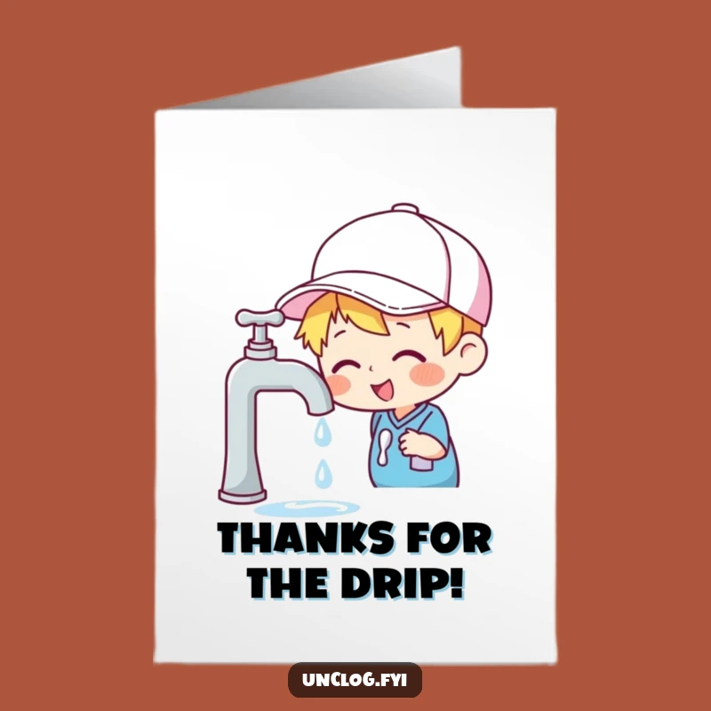 Free Printable Thank You Card: Dripping Faucet Thanks - Funny Downloadable Gift