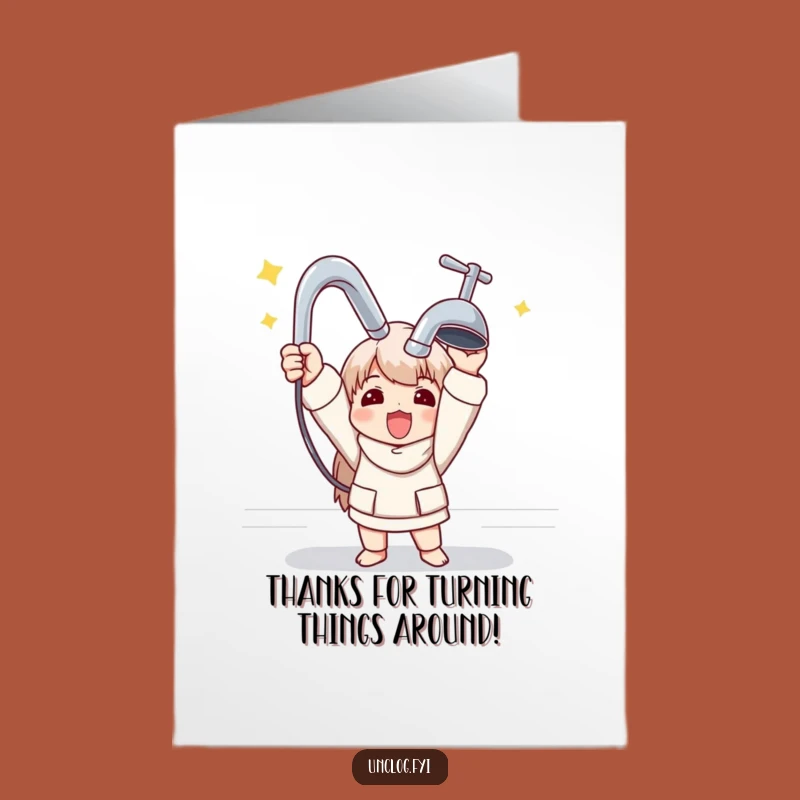 Free Printable Thank You Card: Funny Faucet Hero, DIY Downloadable Gift