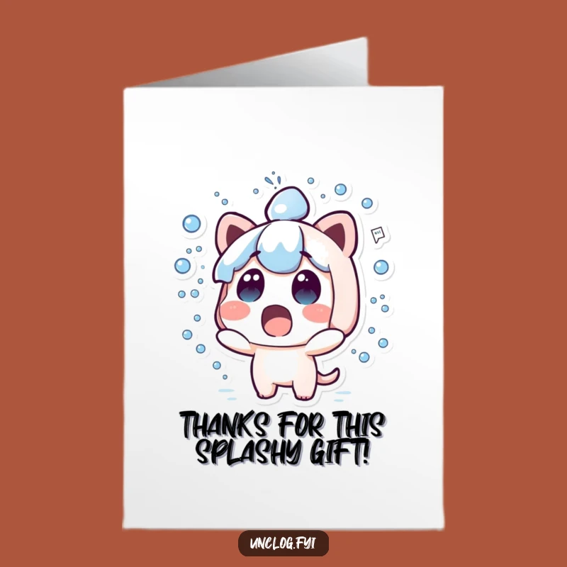 Free Printable Thank You Card: Kawaii Water Surprise - Adorable Digital Download