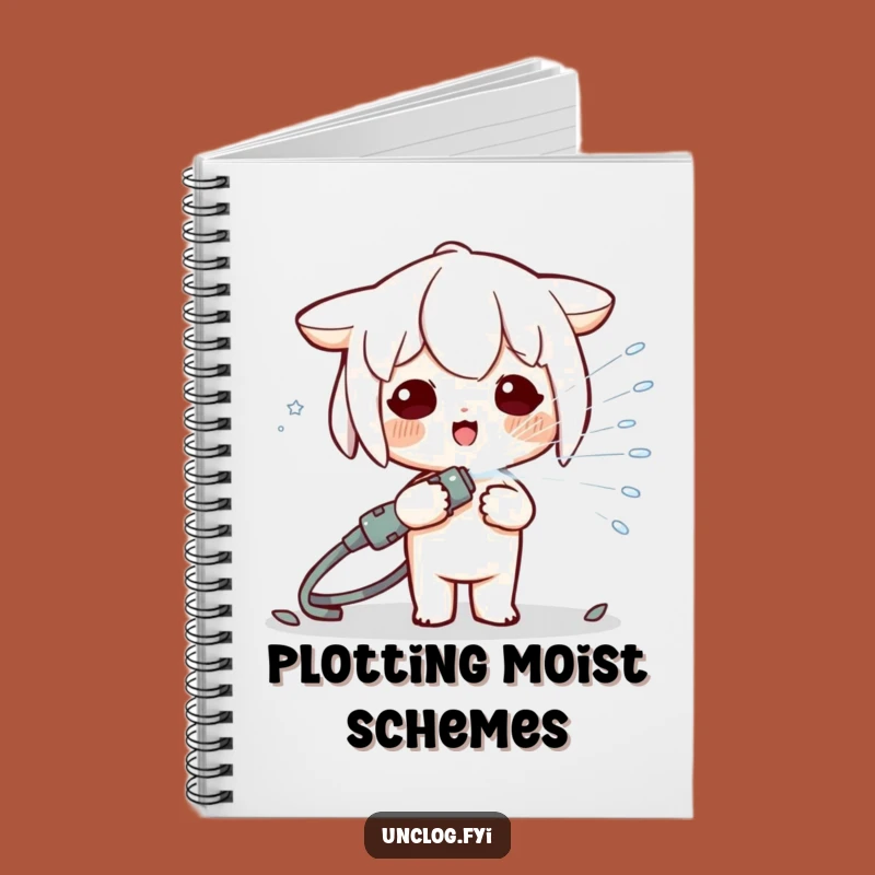 Funny Kawaii Sprayer Notebook - Jot Down Fun Ideas! Cute Character Gift