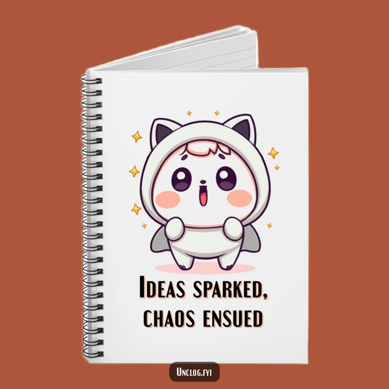 Funny Kawaii Surprise Notebook: Shocked Character, Flying Sparks, Jot Down Laughs