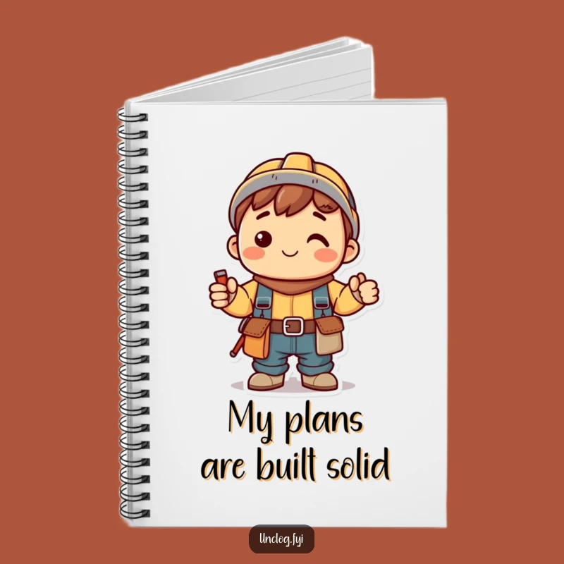 Funny Kawaii Project Planner Notebook: Smiling Character, Tool Belt, Jot Ideas