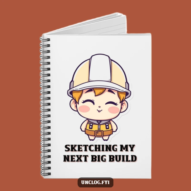 Funny Hard Hat Winking Notebook - Construction Journal for Clever Ideas