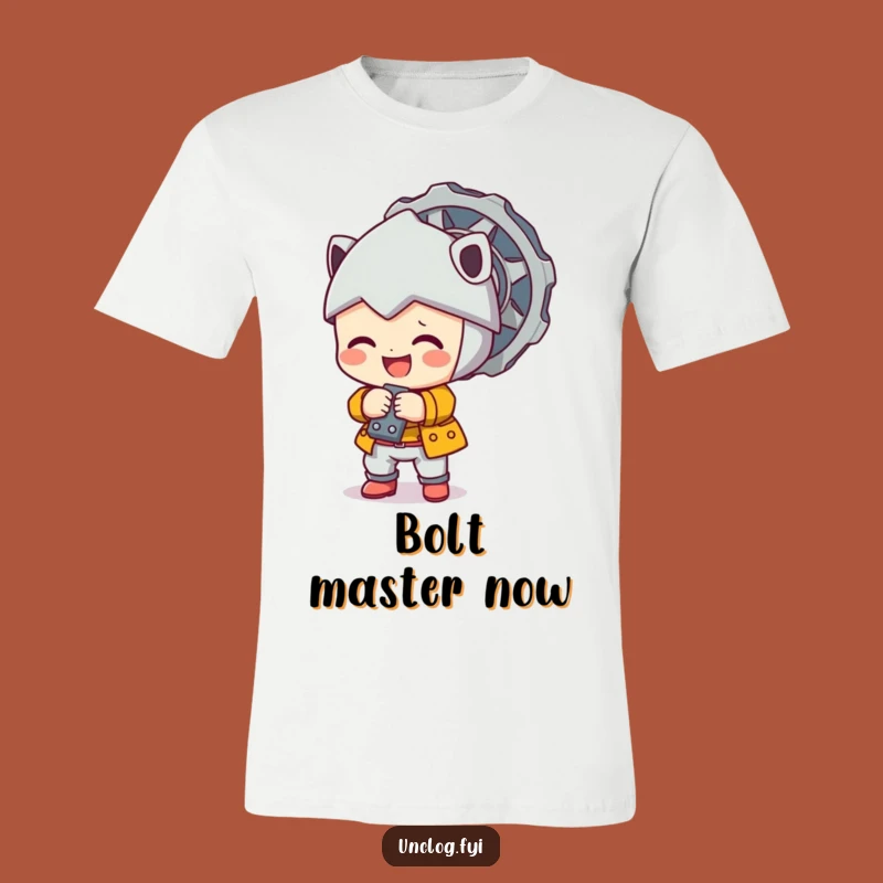 Funny Character Bolt Tightening T-Shirt: Wear Your Handy Skills with This Cute Tee