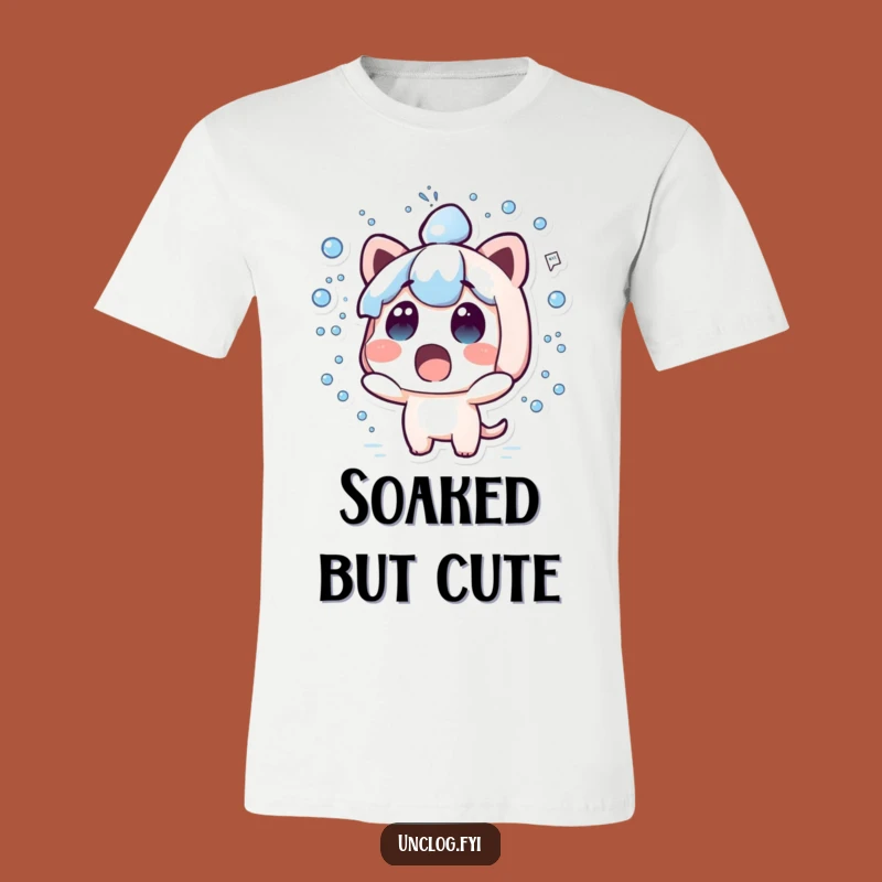 Funny Kawaii Splash T-Shirt - Surprised Character Tee Gift