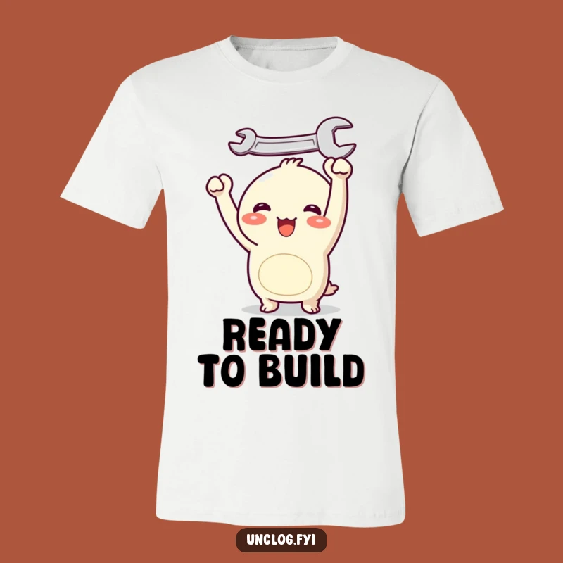 Funny Kawaii Wrench T-Shirt - Joyful Character Tool Humor Tee
