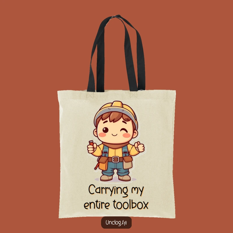 Funny Kawaii Handy Tote Bag: Smiling Character, Tool Belt, Carry Your Gear