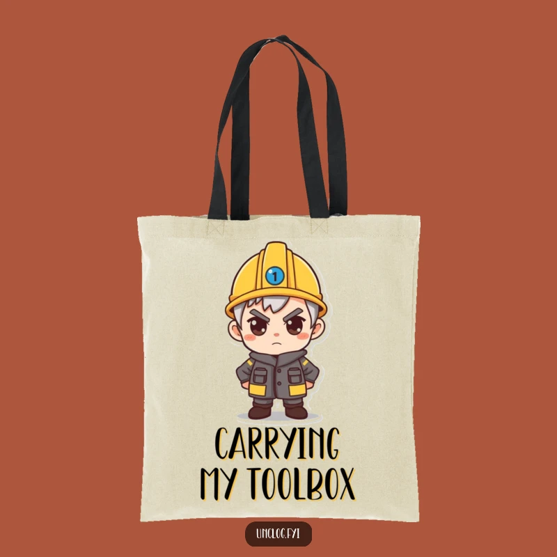 Funny Determined Hard Hat Tote Bag: Ready To Work - Humorous Carryall