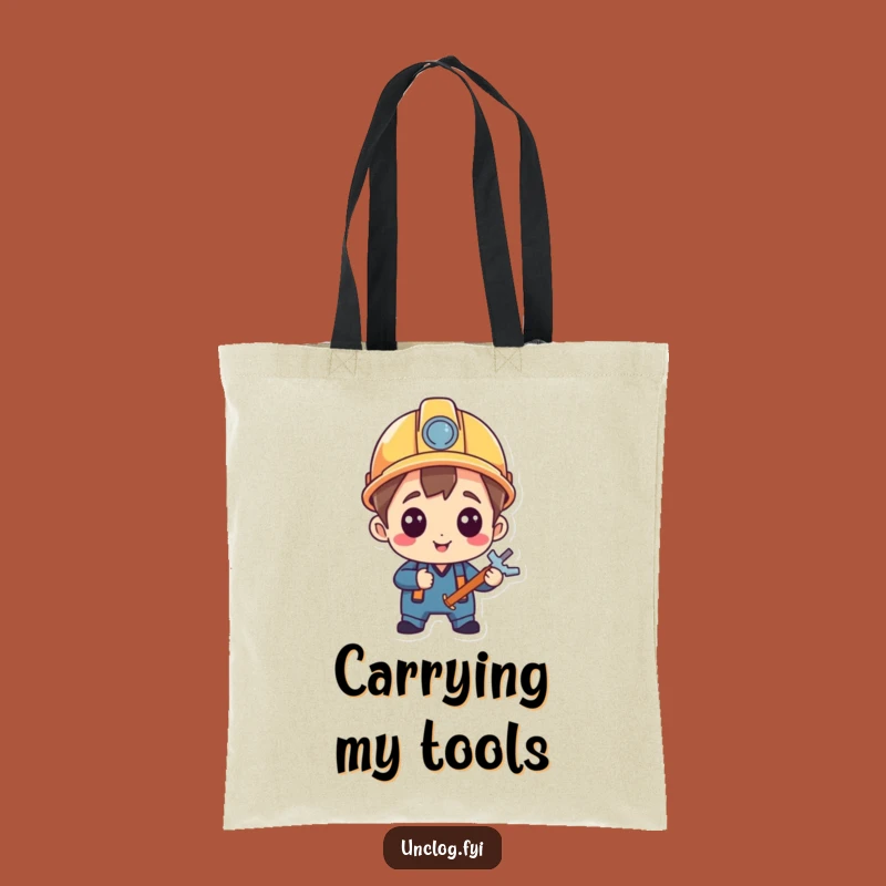 Funny Fixer Character Tote Bag: Carry Your Tools and Your Humor