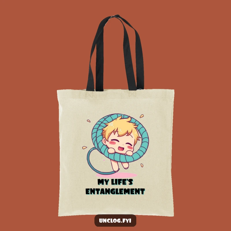 Funny Hosepipe Helper Tote Bag: Comical Character's Gardening Mishap Gift