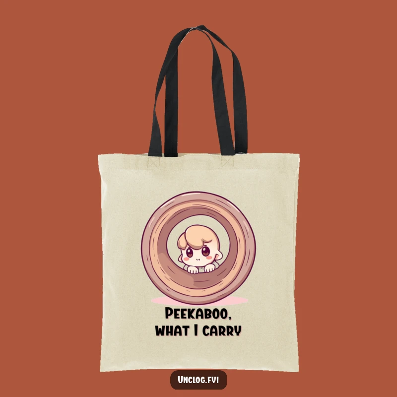 Funny Peeking Pipe Tote Bag: Carry Your Essentials with Curiosity and Humor!