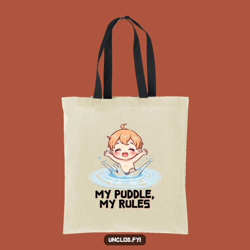Funny Puddle Splash Tote Bag: Carry Joyful Clean Water Vibes, Great Funny Gift
