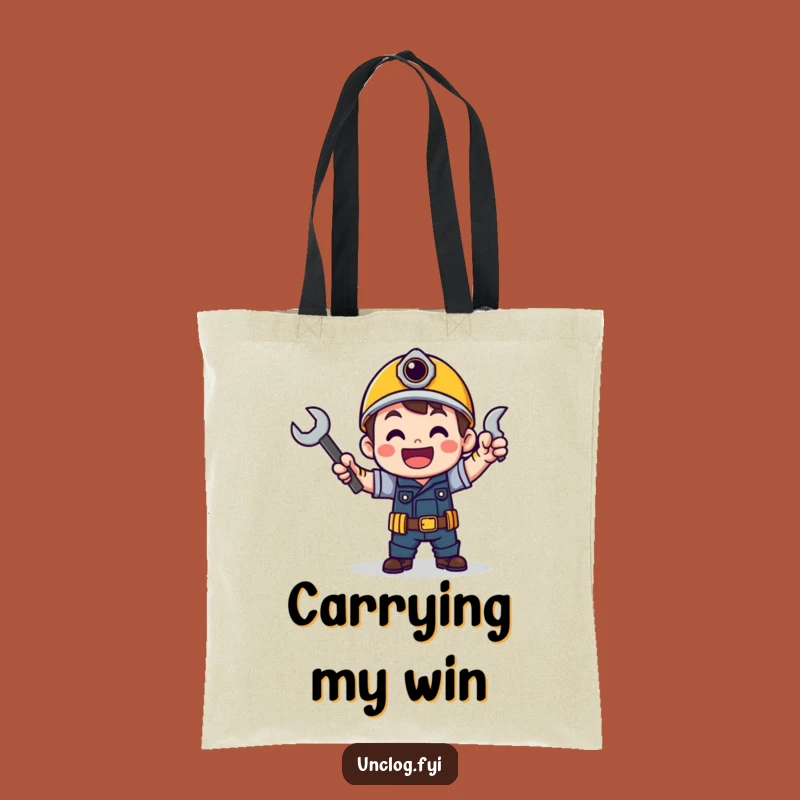 Funny Victory Wrench Dance Tote Bag - Carry Your Successes Funny Bag