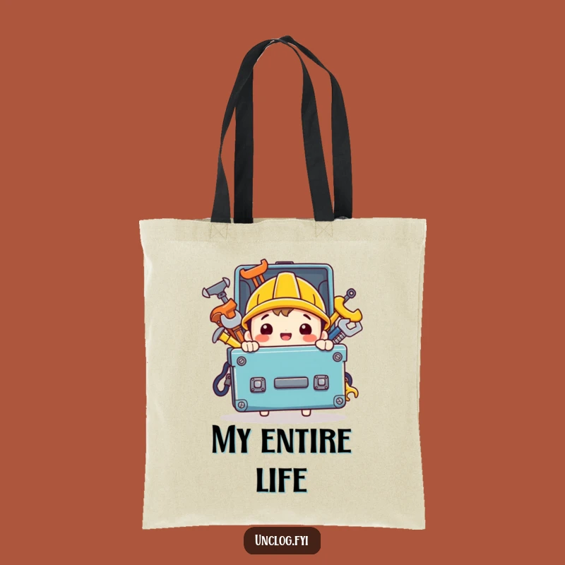 Funny Handy Character Tote Bag: Toolbox Carryall for Tools