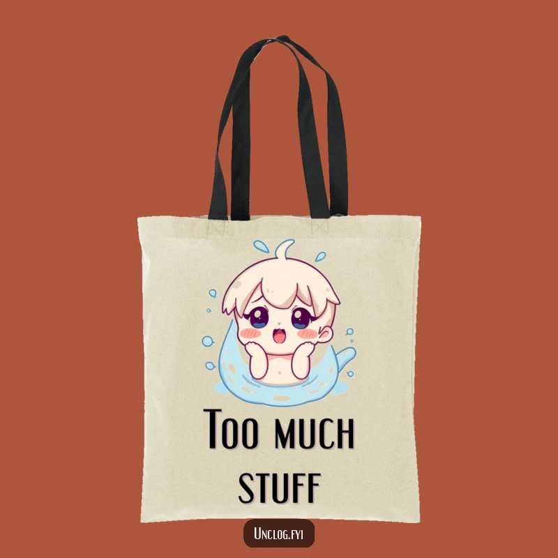 Funny Overflow Tote Bag - Surprised Character Accessory for Daily Errands